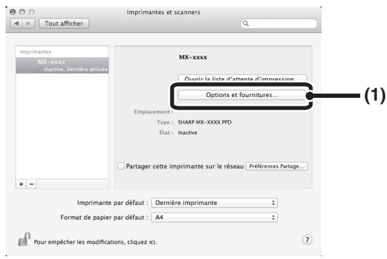 SHARP 6020 - Cliquez sur le bouton "options et fournitures" puis sur l'onglet "gestionnaire". - 1
