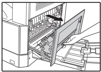 SHARP 6020 - Ouvrez le plateau d'alimentation auxiliaire et le capot latéral. - 1