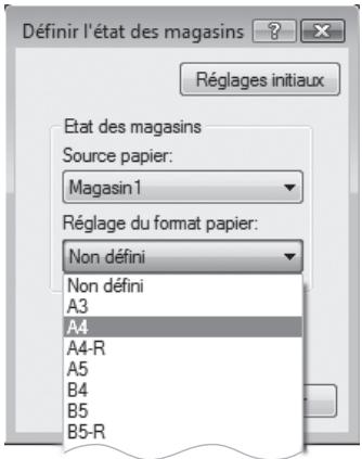 SHARP AR 6020 - Cliquez sur "définir l'état des magasins" et sélectionnez le format de papier chargé dans chaque magasin. - 1
