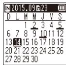 OLYMPUS WS-806 - Appuyez sur la touche calendar/scene pendant que l'enregistreur vocal est en mode d'arrêt. - 2