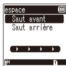 OLYMPUS WS-806 - Appuyez sur la touche + ou - pour sélectionner [saut avant] ou [saut arrêté]. - 2