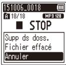 OLYMPUS WS-806 - Suppression de fichiers - 2