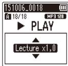 OLYMPUS WS 806 - Modification de la vitesse de lecture - 2