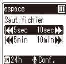 OLYMPUS WS 806 - Appuyez sur la touche + ou - pour sélectionner [saut fichier] - 2