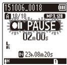 OLYMPUS WS 806 - Appuyez sur la touche REC (●) pendant l'enregistrement. - 2