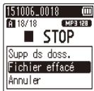 OLYMPUS WS 806 - Suppression de fichiers - 4