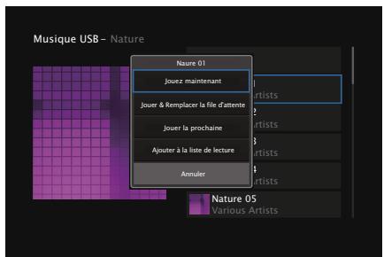 DENON AVRX4300 - Parcourez la musique sur votre dispositif mémoire USB et sélectionnez une musique à jouer. - 2