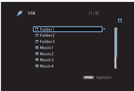 DENON AVRX3300W - Lecture des fichiers d'un dispositif mémoire USB - 1
