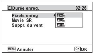 RICOH WG-30 - Sélection du nombre de pixels enregistrés et de la cadence d'image pour les séquences vidéo - 1