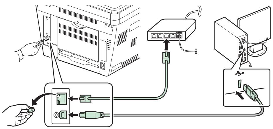 KYOCERA M2030DN - Raccordement des câbles - 1