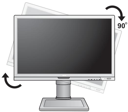 BENQ BL2400PT - Faites pivoter le moniteur de 90 degrés dans les sens des aiguilles d'une montre comme illustré. - 3
