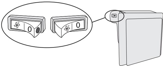 GORENJE ORB 153 CH - Mise en marche et arrêt du ventilateur et de l'ioniseur - 1