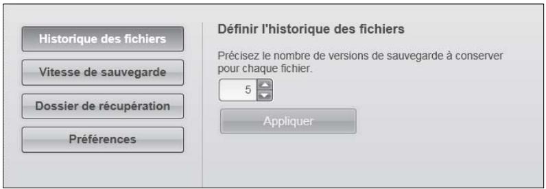 WESTERN DIGITAL MY BOOK LIVE DUO - Réglage du nombre de versions de sauvegarde - 1