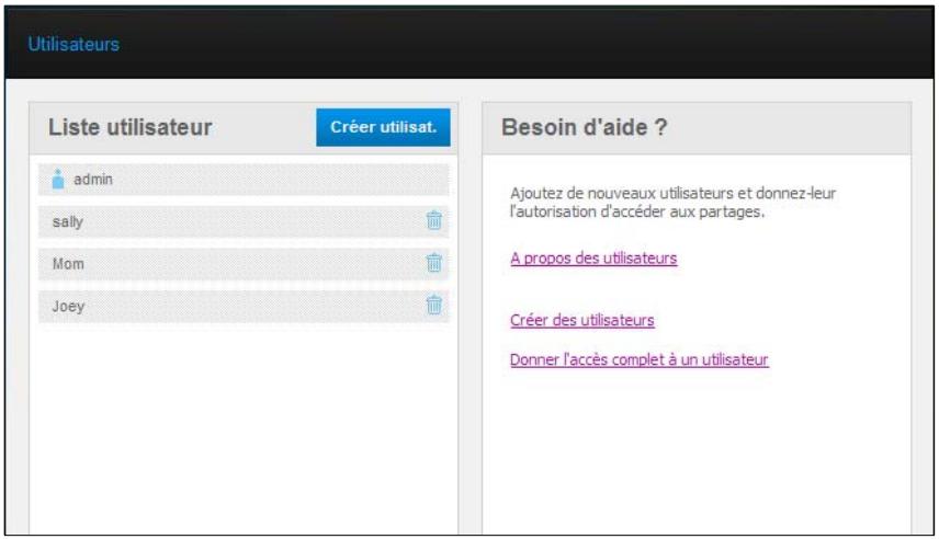 WESTERN DIGITAL MY BOOK LIVE DUO - Affichage des utilisateurs - 1