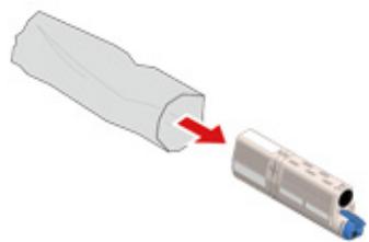 OKI C532DN - Retirez le couvercle du toner. - 2