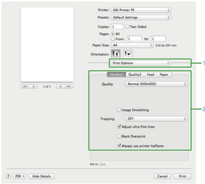 OKI C532DN - - Panneau [options d'impression] - 1