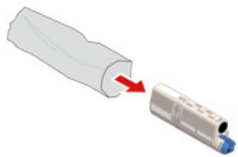 OKI C542DN - Retirez le couvercle du toner. - 2