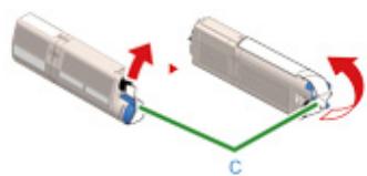 OKI C542DN - Retirez le couvercle du toner. - 4