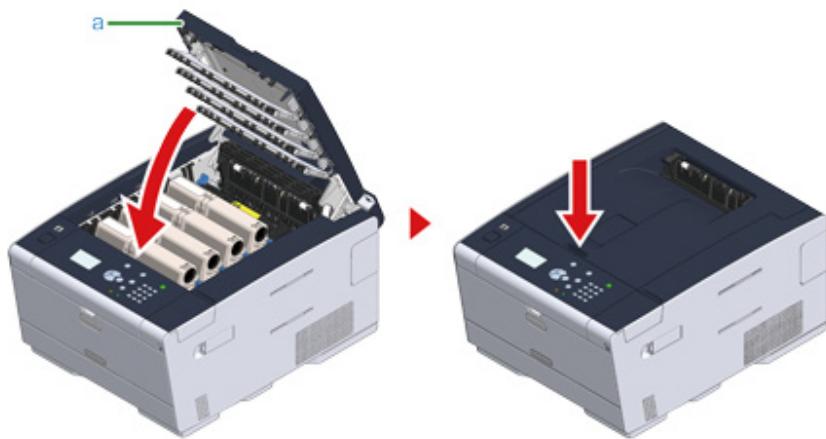 OKI C542DN - Retirez le couvercle du toner. - 10