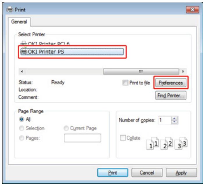 OKI C542DN - Pour le pilote d'imprimante PS windows - 1