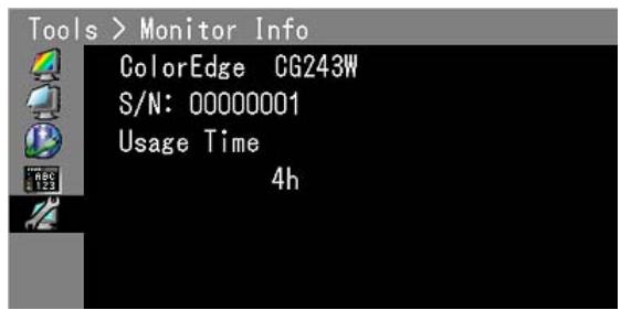 EIZO COLORGRAPHIC CG223W - - Affichage des informations sur le moniteur [infos moniteur] - 1