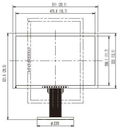 EIZO COLOREDGE CG243W - Dimensions externes - 2