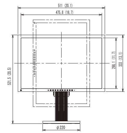 EIZO COLORGRAPHIC CG245W - Dimensions externes - 2