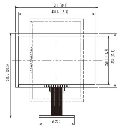 EIZO COLOREDGE CG246W-BK - Dimensions externes - 2