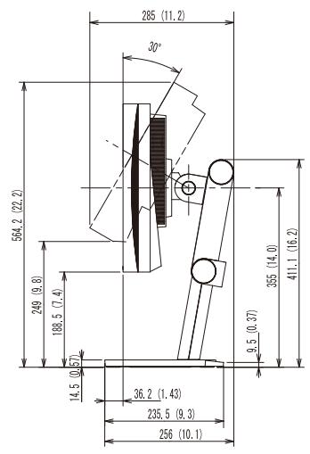 EIZO COLOREDGE CG246W-BK - Dimensions externes - 3