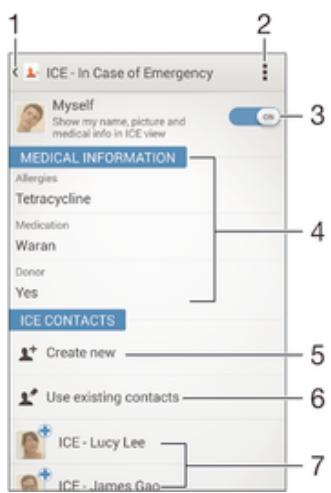 SONY SGP521E1 - Ajouter des informations médicales et des numéros d'urgence - 1