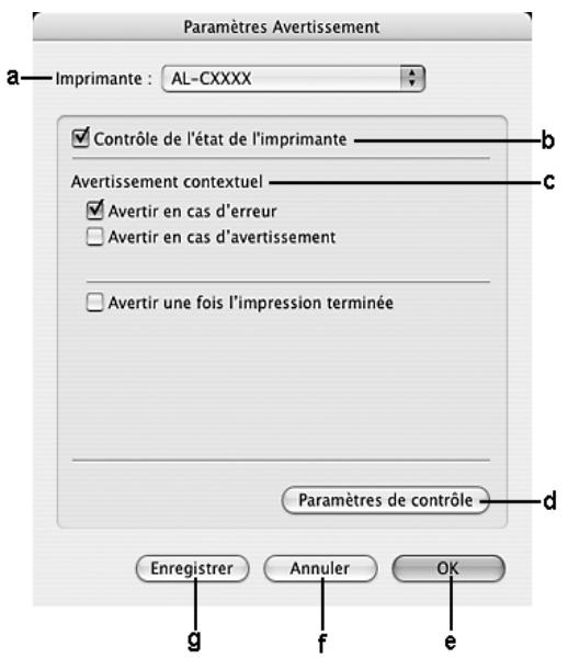 EPSON ACULASER CX21NF - Paramètres de notification - 1