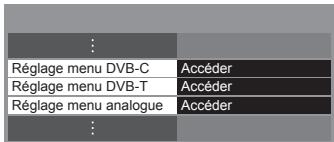 PANASONIC TX-L47ET60E - Sélectionnez [réglement menu dvb-c], [réglement menu dvb-t] ou [réglement menu analogue] - 1
