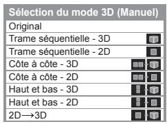 PANASONIC TX-L47ET60E - Pour modifier le format 3D manuellement - 3
