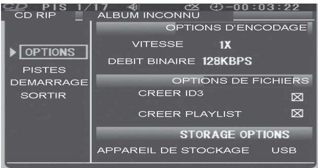 THOMSON DVD120H - Conversion d'un CD AUDIO en FORMAT MP3 vers le PORT USB - 1