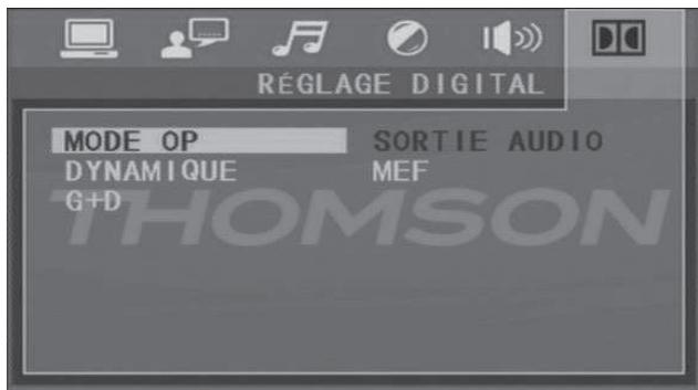 THOMSON DVD120H - RÉGLAGE NUMÉRIQUE - 2