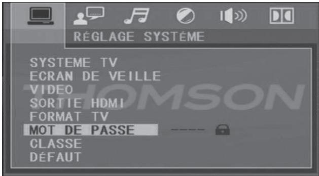 THOMSON DVD120H - Mot de passe - 1