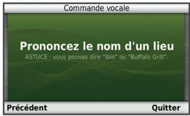 GARMIN GPS DEZL 760 LMT - Démarrage d'un itinéraire à l'aide d'une commande vocale - 1