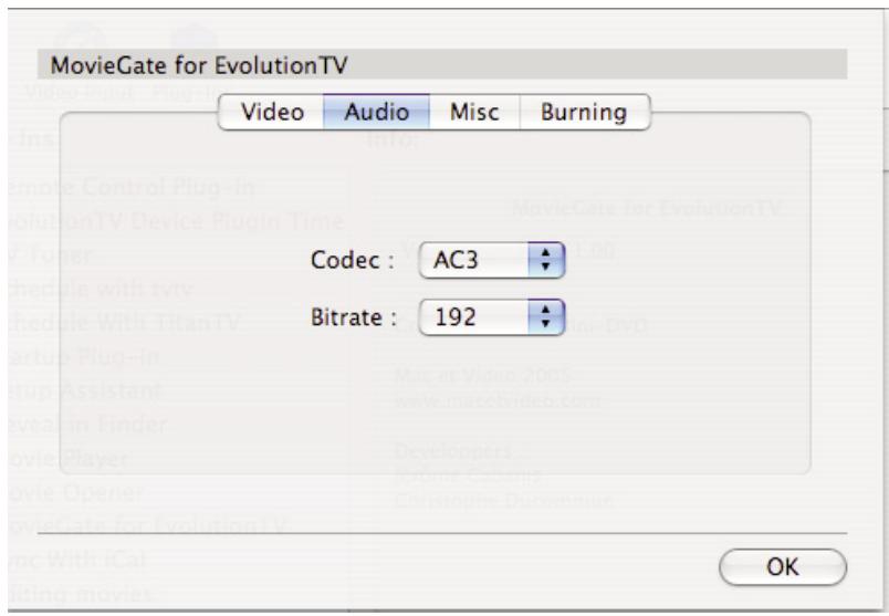 MIGLIA TVMAX - L'onglet audio - 1