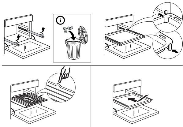 IKEA ANRATTA 00411718 - Insertion de la grille métallique et des autres accessoires - 1