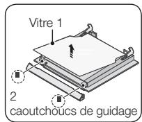 Vitre 1 2 caoutchôucs de guidage