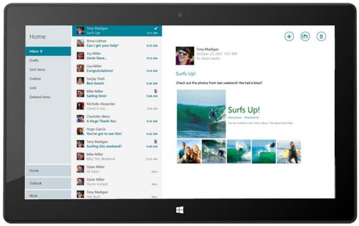 MICROSOFT SURFACE 10,6 - Utilisation de l'application courrier - 1