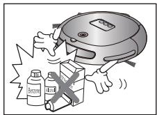 SAMSUNG SR8756 NAVIBOT - N'utilisez jamais le robot aspirateur dans des lieux comportant des matières combustibles, tels que : - 1