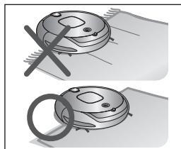 SAMSUNG NAVIBOT SR8855 - Pour les tapis munis de longues franges, repliez ces dernières sous le tapis. - 1