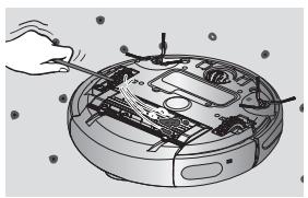 SAMSUNG SR8751 NAVIBOT LIGHT - Vous devez éteindre le bouton de mise sous tension situé sous l'unité principale avant de la nettoyer. - 3