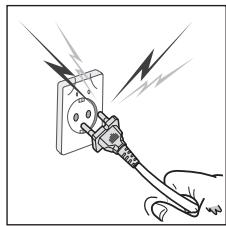 SAMSUNG SR8751 NAVIBOT LIGHT - Ne tirez pas la prise d'alimentation par le cordon et ne touchez jamais la prise avec les mains mouillées. - 1