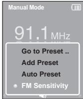 SAMSUNG YP-K3JAG - Pour régler la sensibilité FM - 1