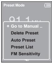 SAMSUNG YP-K3JAG - Pour basculer vers le mode manuel - 1