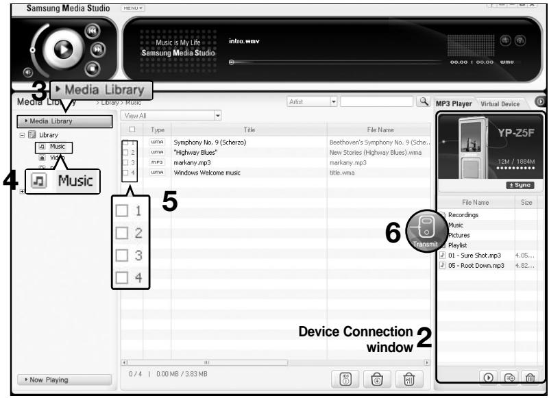 SAMSUNG YPZ5FQW-ELS - Transfert de fichiers via media studio - 1