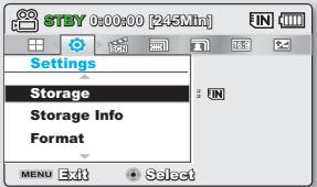 SAMSUNG SMX-C14LP - Sélection du support de stockage - 1