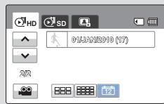 SAMSUNG HMX-T11WP - Pour changer le type d'affichage des miniatures - 3